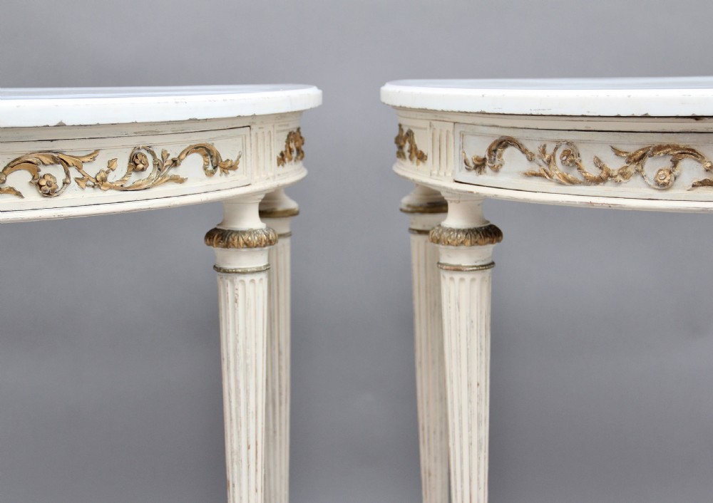 Pair of 19th Century French painted console tables View III