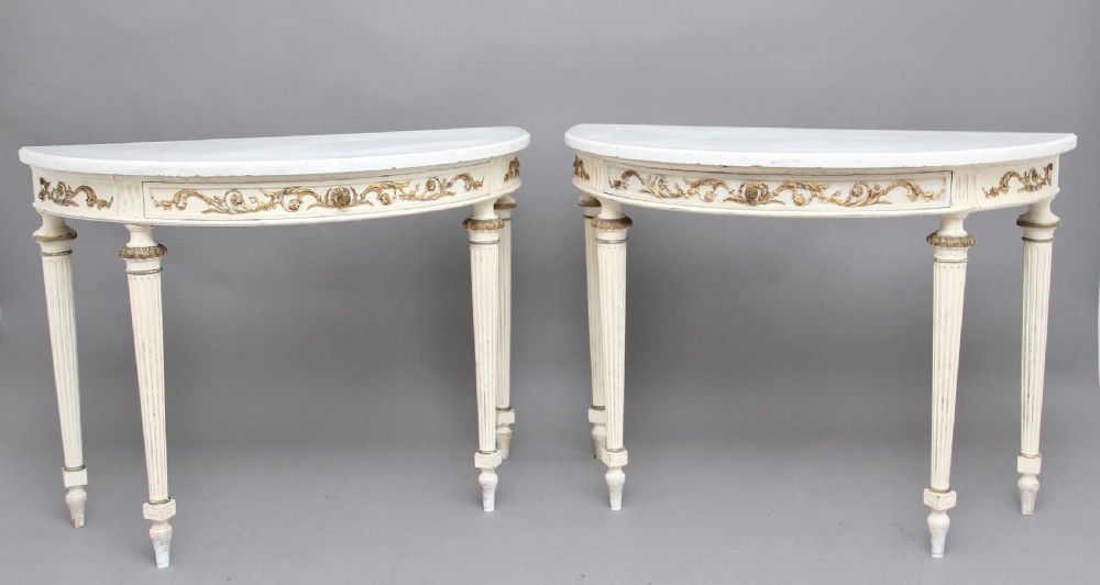 Pair of 19th Century French painted console tables View V