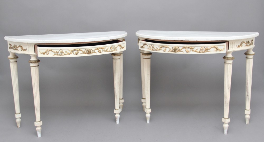 Pair of 19th Century French painted console tables View VI