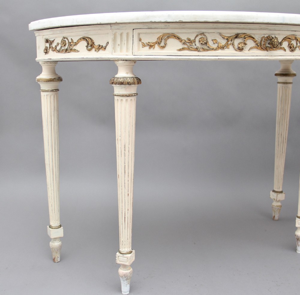 Pair of 19th Century French painted console tables View IX