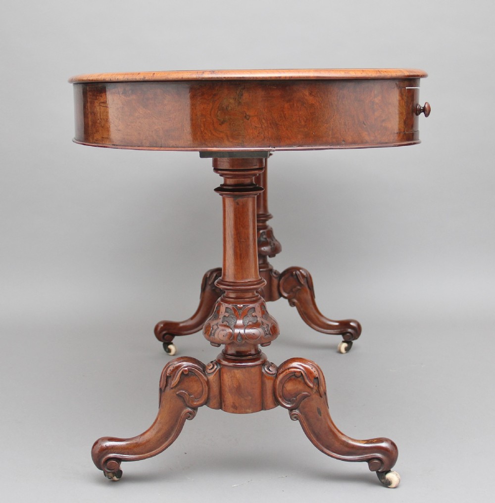 19th Century burr walnut writing table View IV