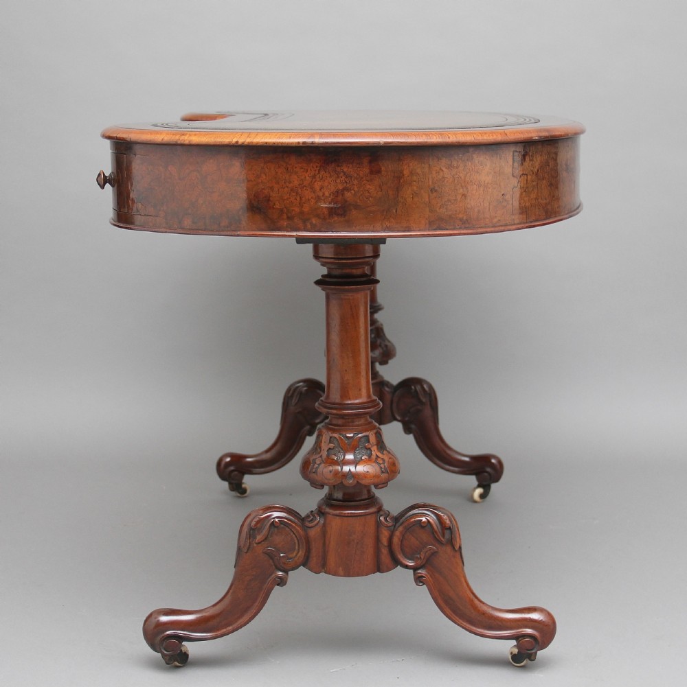 19th Century burr walnut writing table View VI