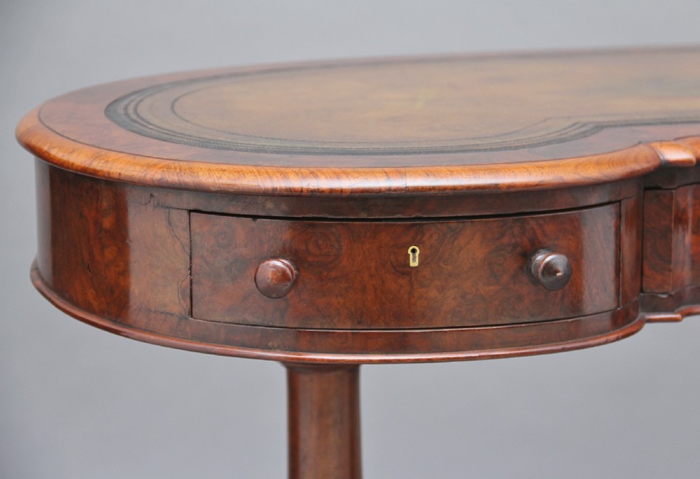 19th Century burr walnut writing table View IX