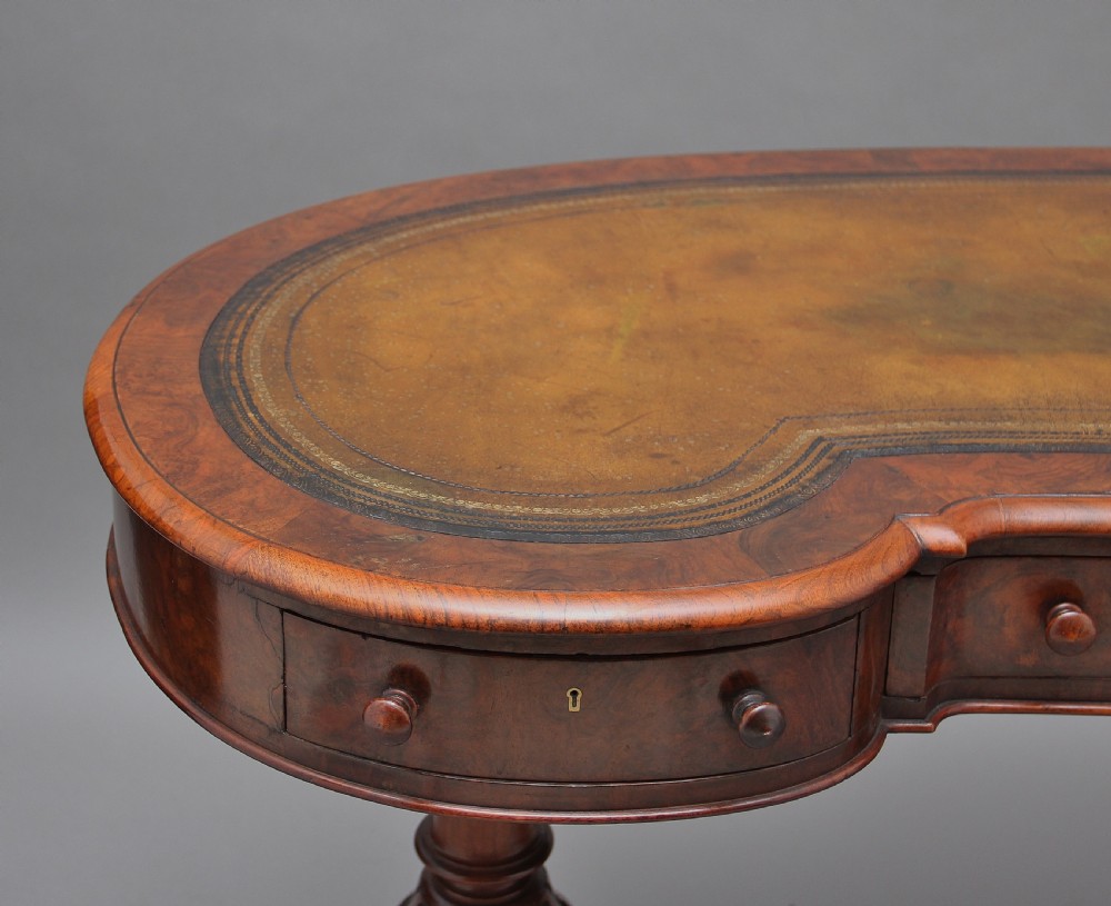 19th Century burr walnut writing table View X