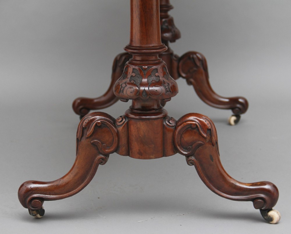 19th Century burr walnut writing table View XII
