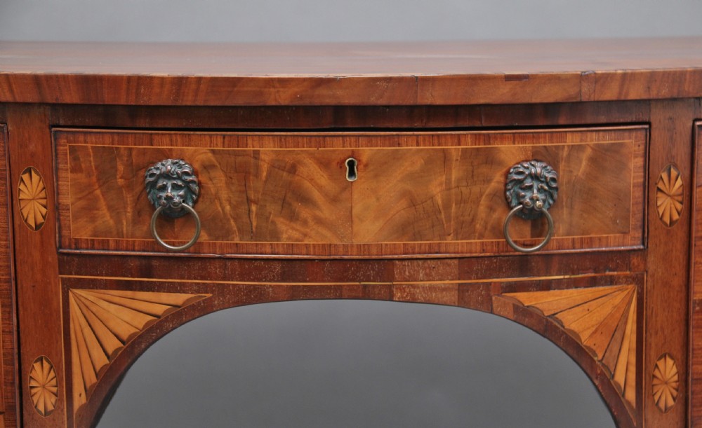 Early 19th Century mahogany inlaid serpentine sideboard View IX