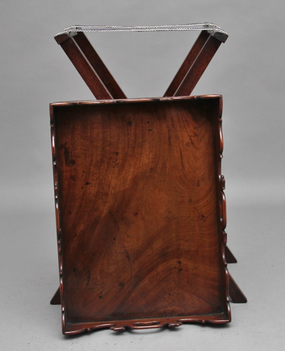 Early 19th Century carved mahogany butlers tray on stand View VI