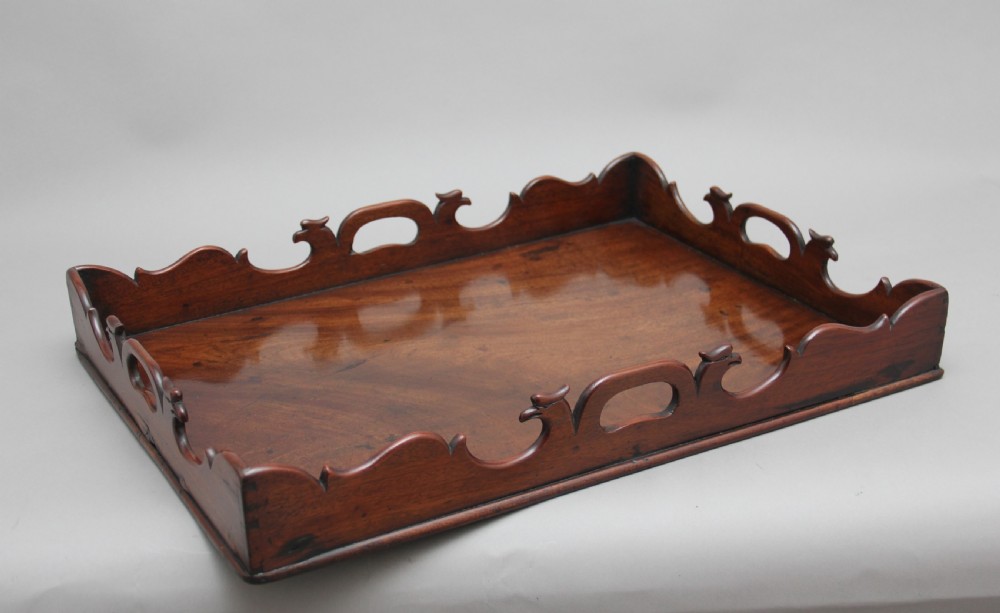 Early 19th Century carved mahogany butlers tray on stand View X
