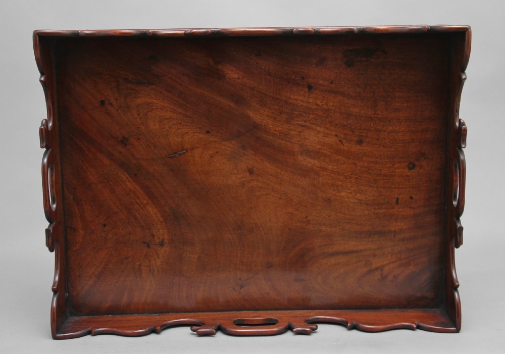 Early 19th Century carved mahogany butlers tray on stand View XI