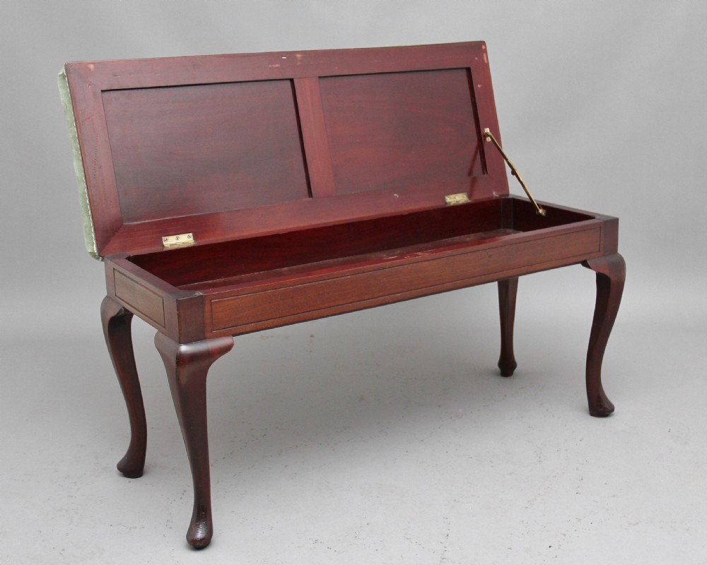Early 20th Century mahogany duet piano stool View II