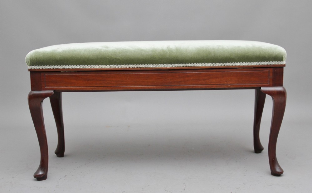 Early 20th Century mahogany duet piano stool View IV