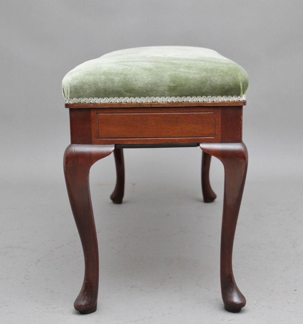 Early 20th Century mahogany duet piano stool View V