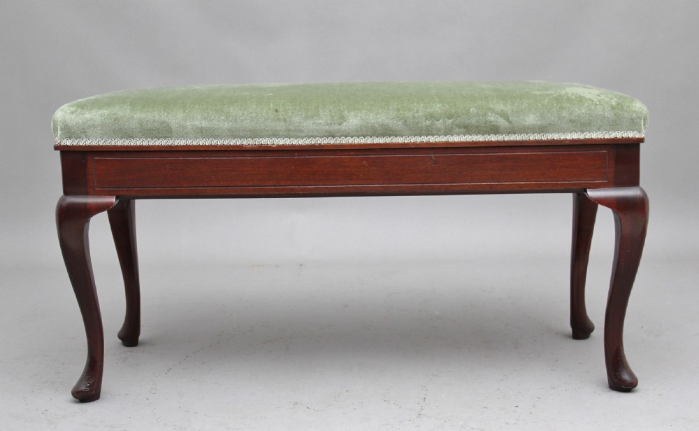 Early 20th Century mahogany duet piano stool View VI