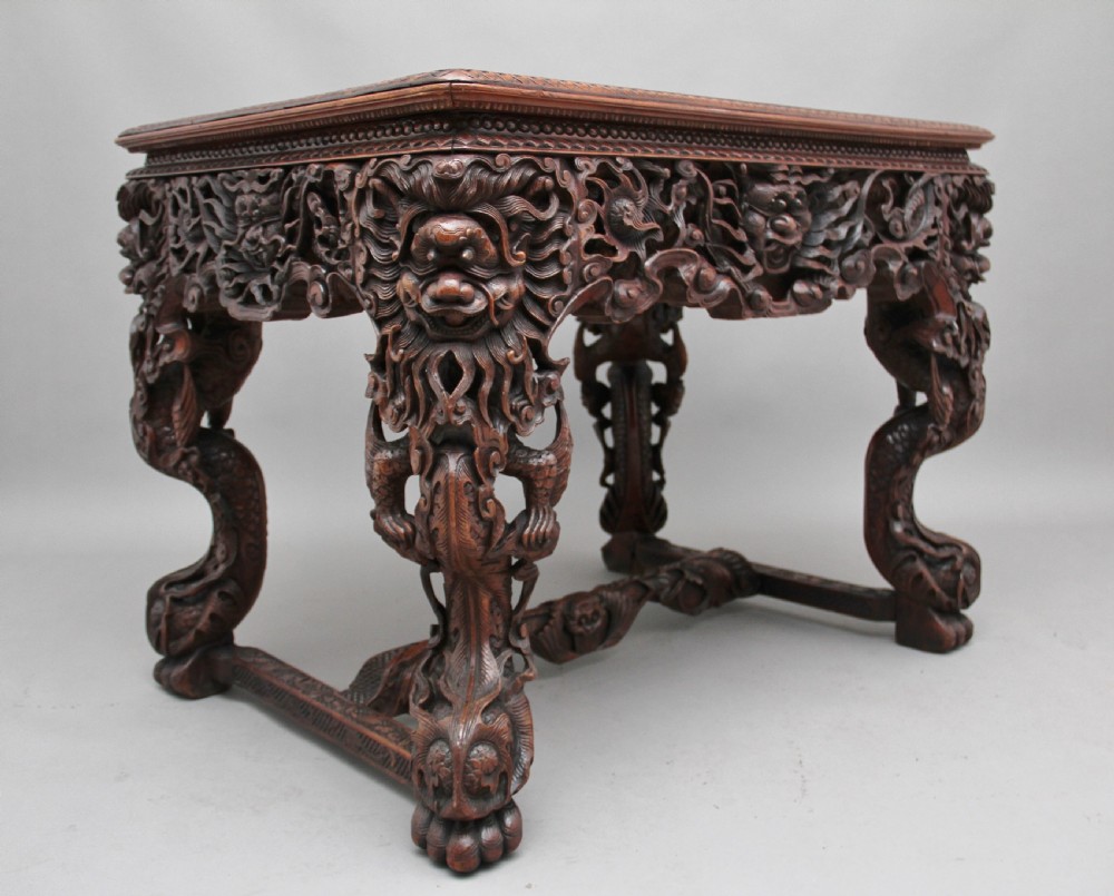 Early 19th Century Chinese carved centre table View II