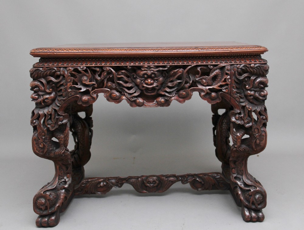 Early 19th Century Chinese carved centre table View III