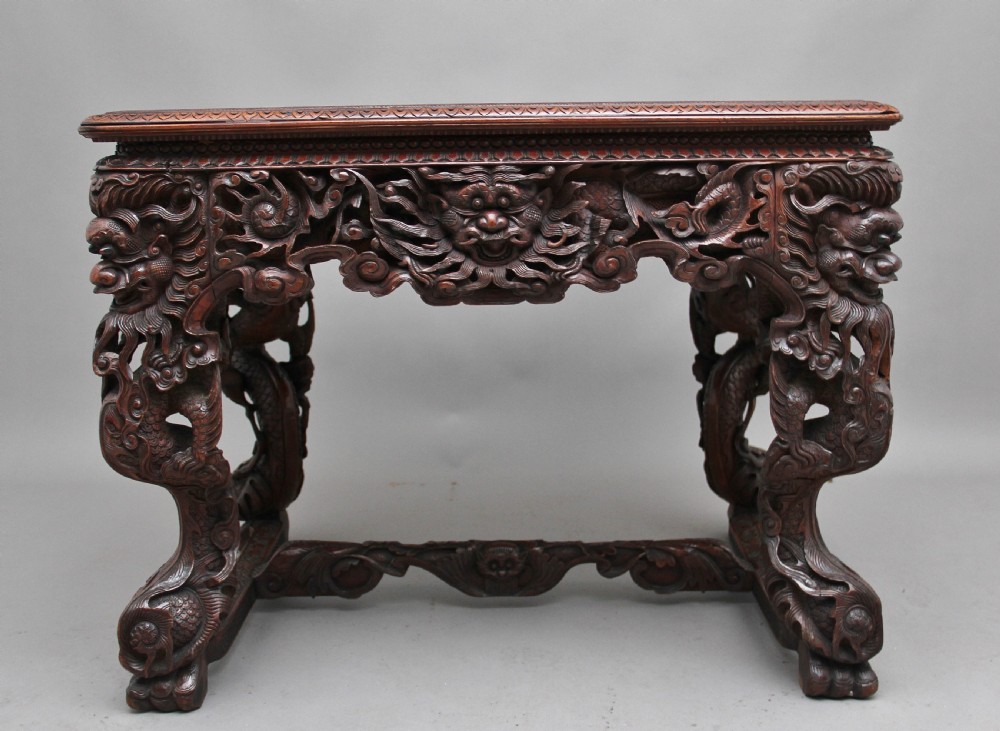 Early 19th Century Chinese carved centre table View V