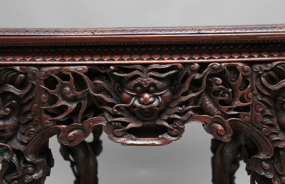 Early 19th Century Chinese carved centre table View IX