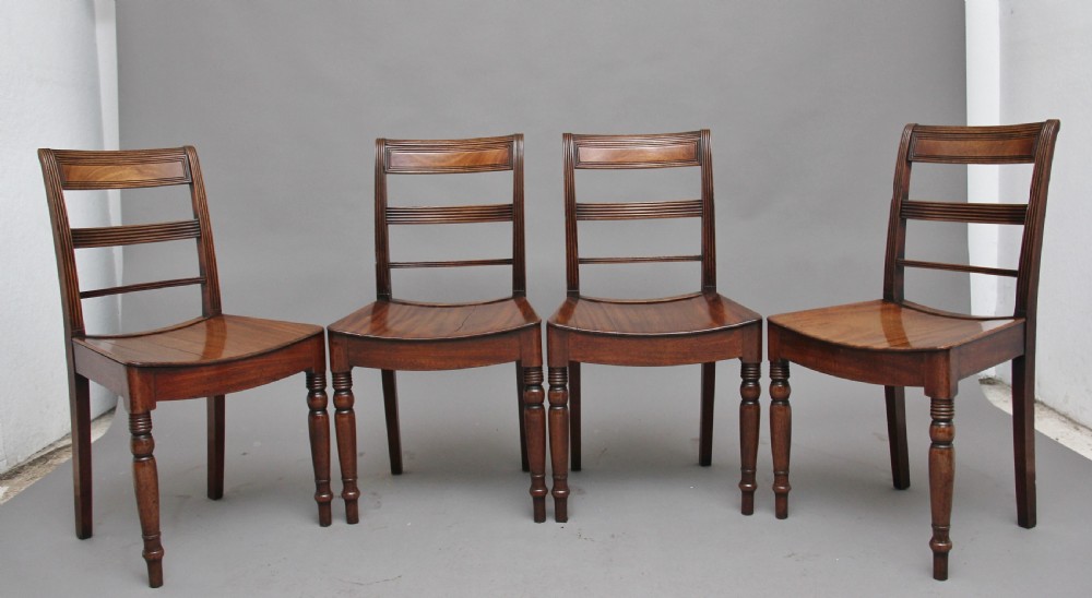 set of four early 19th Century mahogany side chairs