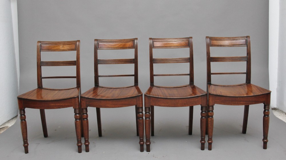 set of four early 19th Century mahogany side chairs View II