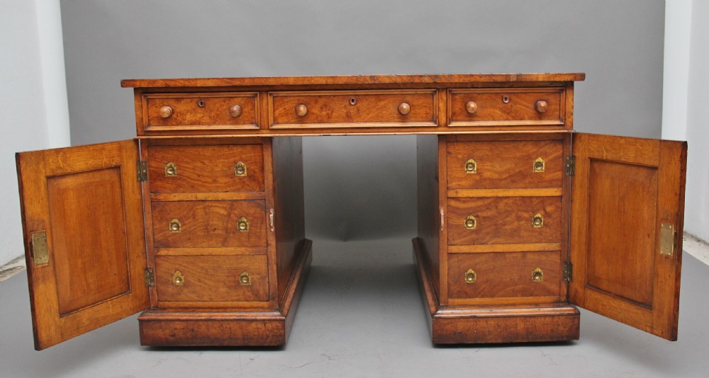 Early 19th Century pollard oak partners desk View VII