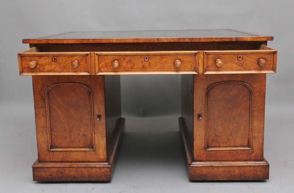 Early 19th Century pollard oak partners desk View IX