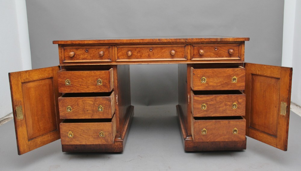 Early 19th Century pollard oak partners desk View X