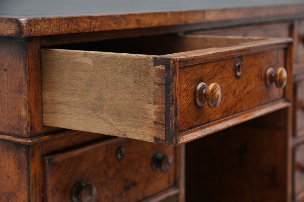 Early 19th Century pollard oak partners desk View XIII