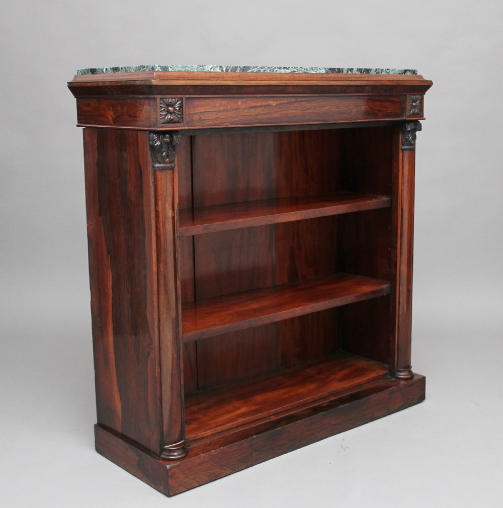 Regency rosewood open bookcase