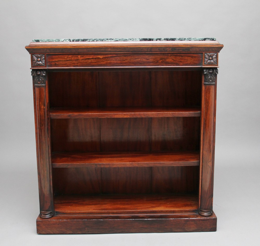 Regency rosewood open bookcase View II