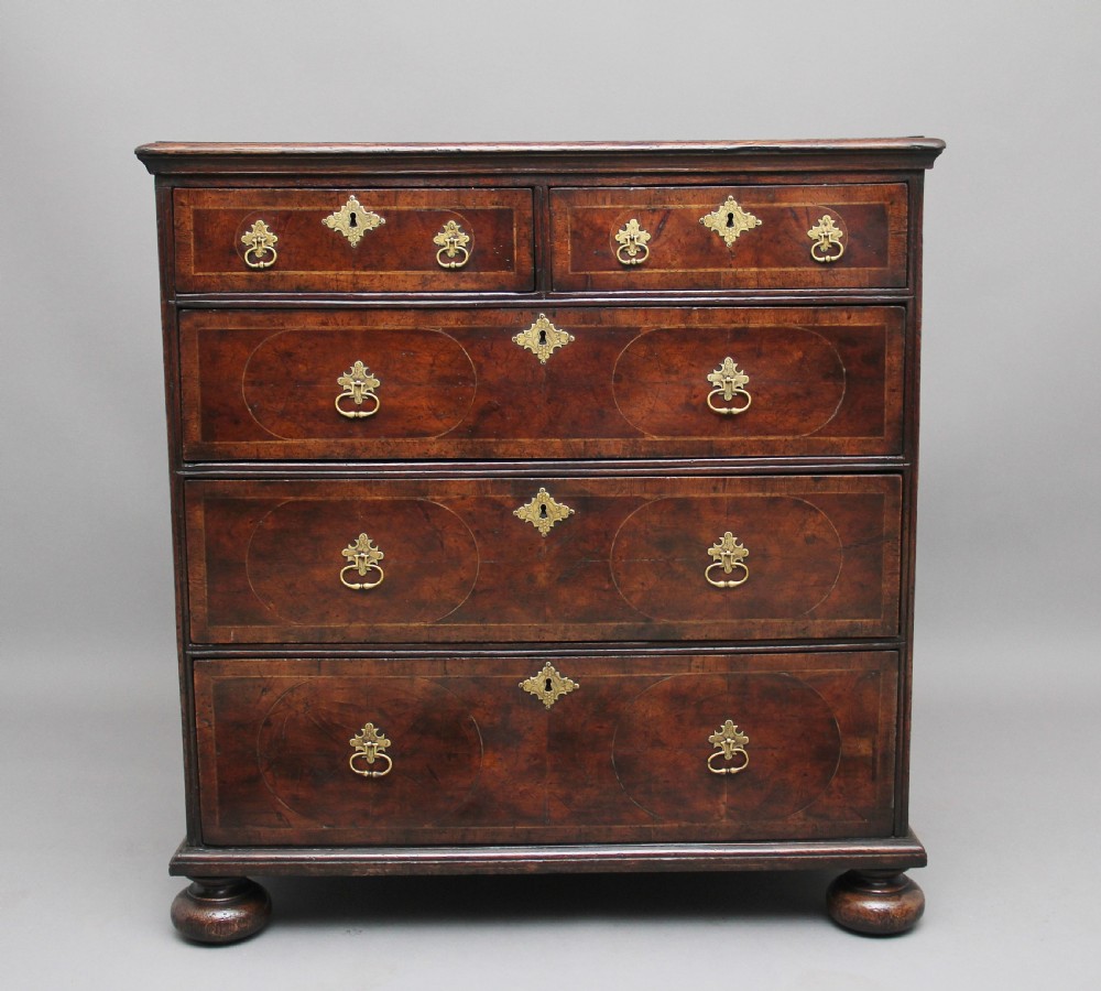 18th Century oyster wood chest of drawers