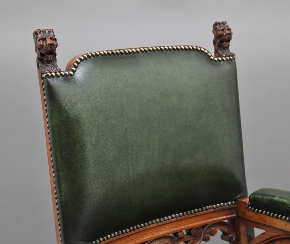 19th Century oak library armchair View VI