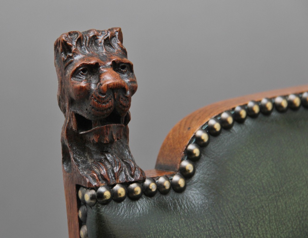 19th Century oak library armchair View VII