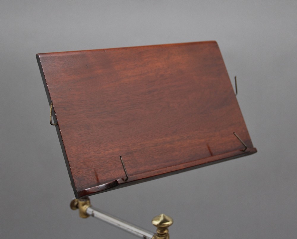 19th Century brass and mahogany reading stand View IV