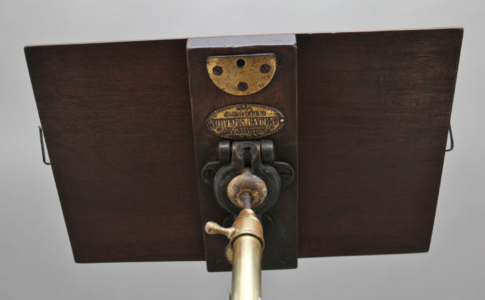19th Century brass and mahogany reading stand View V