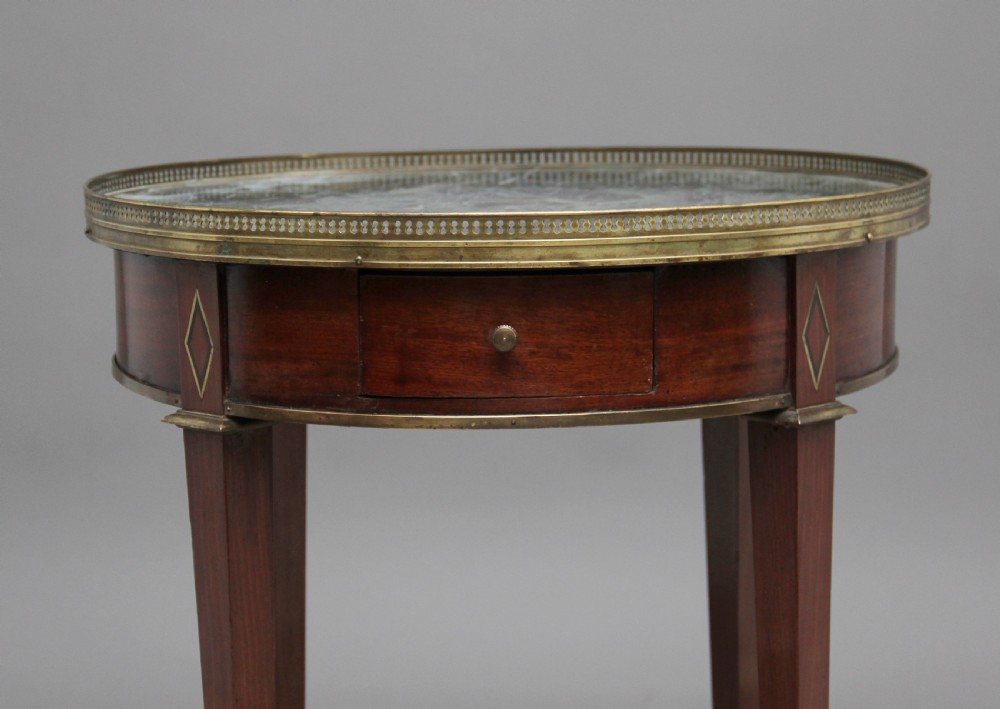 19th Century mahogany and marble top occasional table View VII