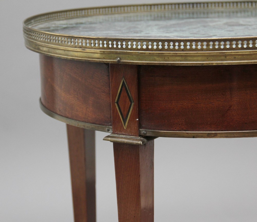19th Century mahogany and marble top occasional table View IX