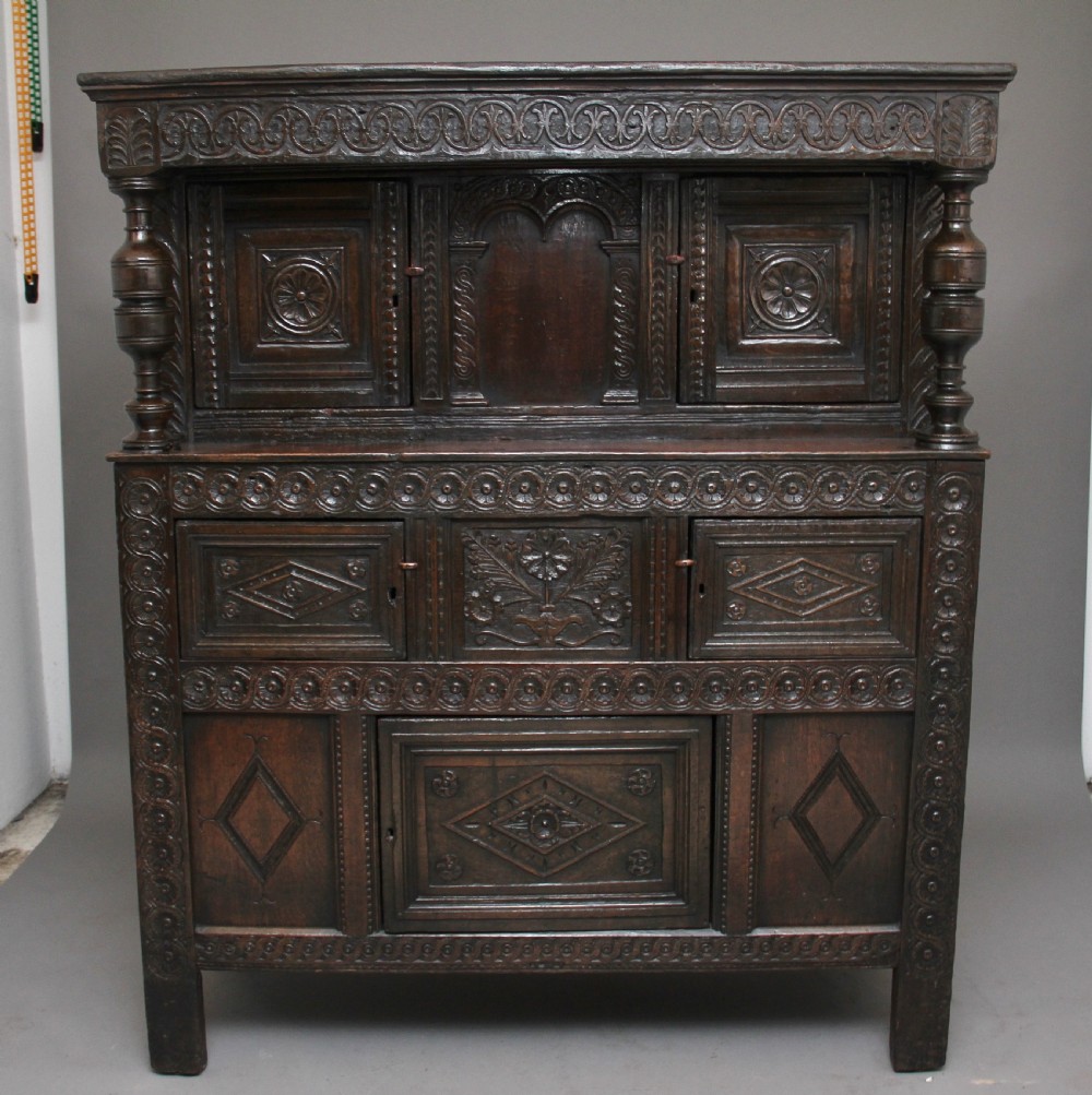 17th Century oak court cupboard