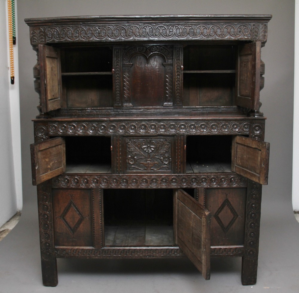 17th Century oak court cupboard View II
