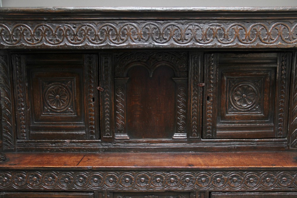 17th Century oak court cupboard View X