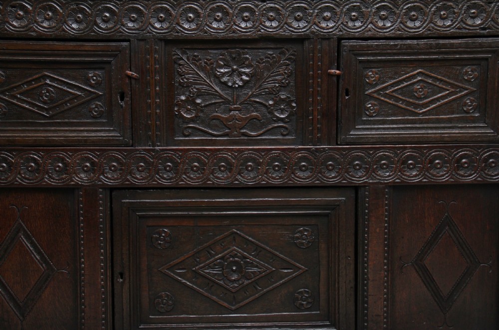 17th Century oak court cupboard View XIII