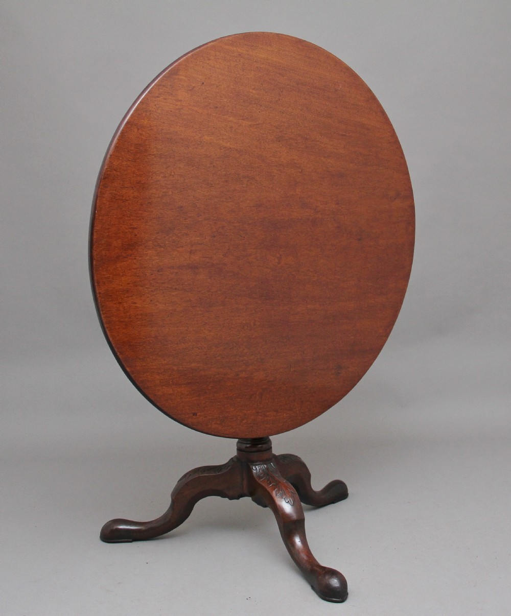 18th Century carved mahogany tripod table