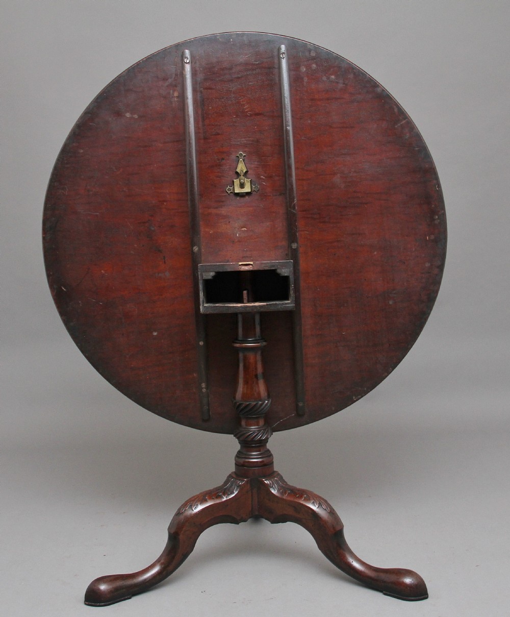 18th Century carved mahogany tripod table View III