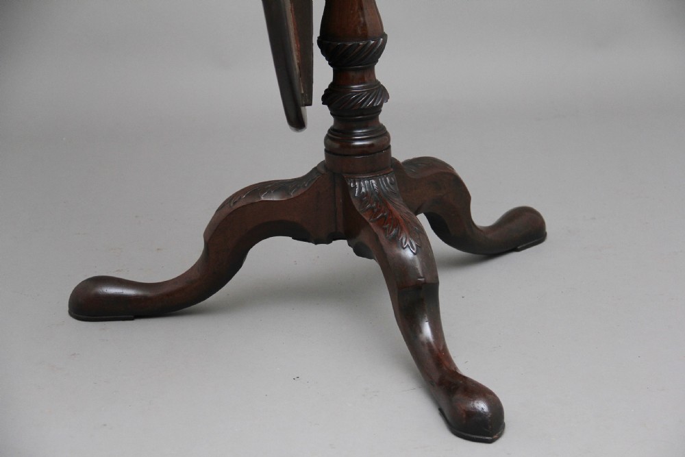 18th Century carved mahogany tripod table View VI