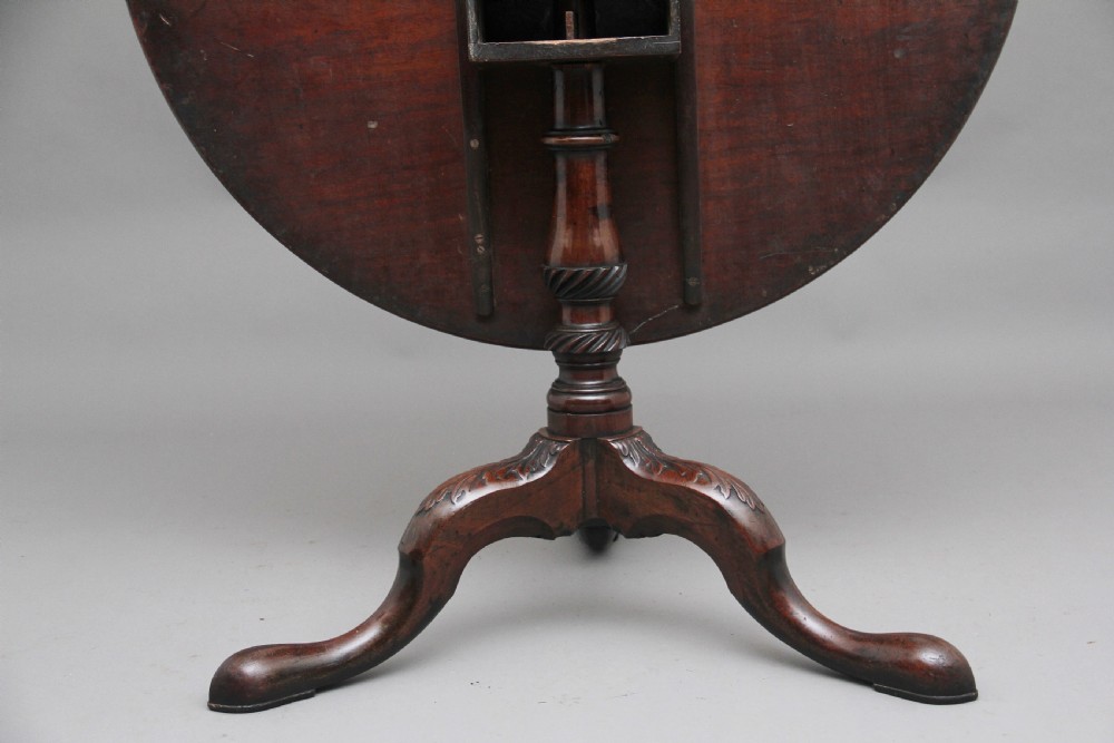 18th Century carved mahogany tripod table View VII