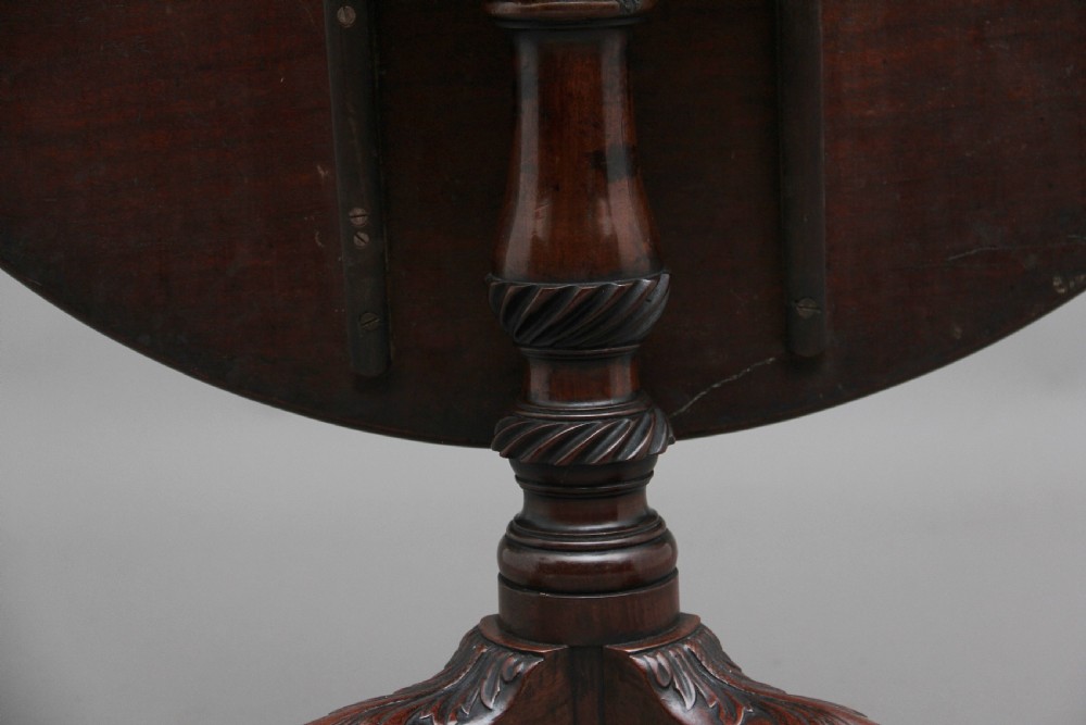 18th Century carved mahogany tripod table View VIII