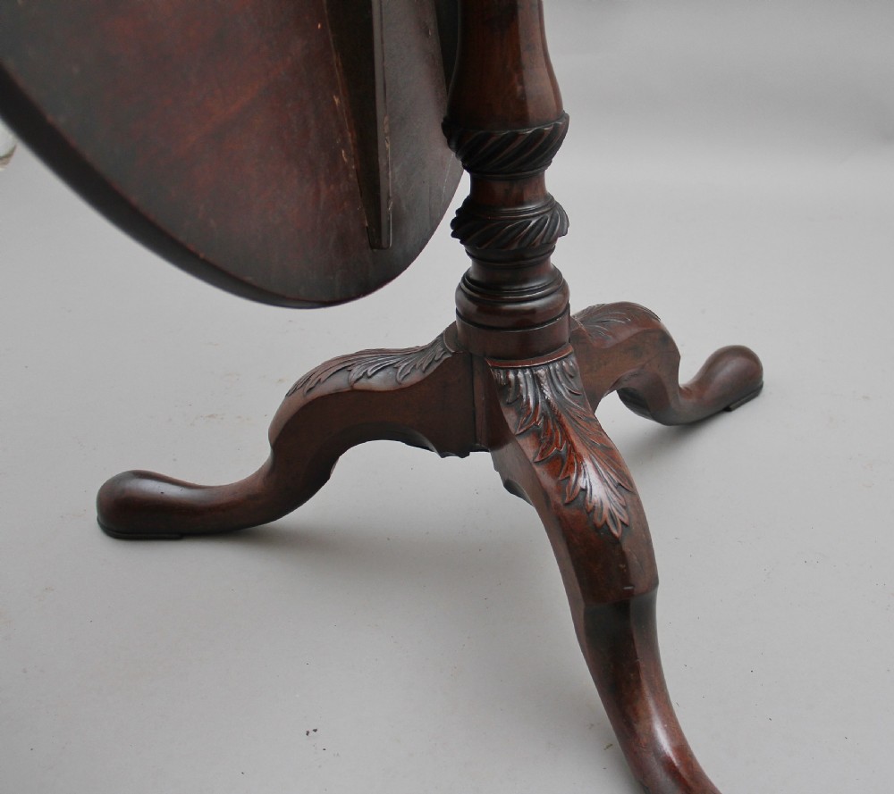 18th Century carved mahogany tripod table View IX