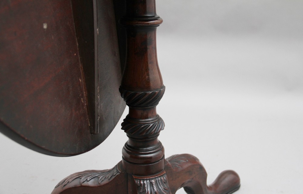 18th Century carved mahogany tripod table View X