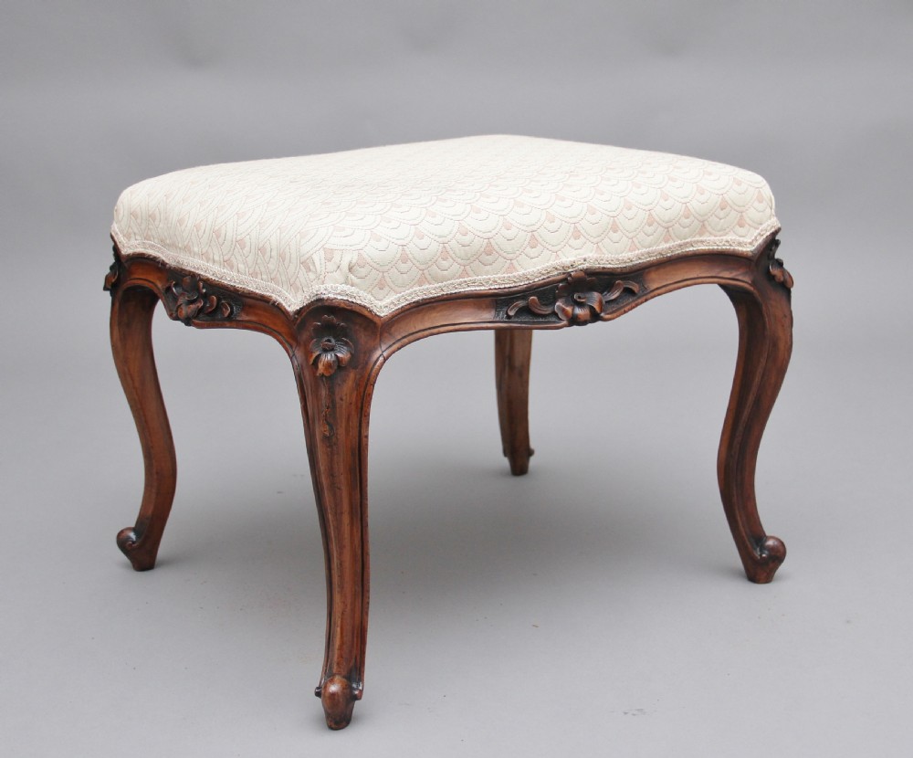 19th Century walnut stool