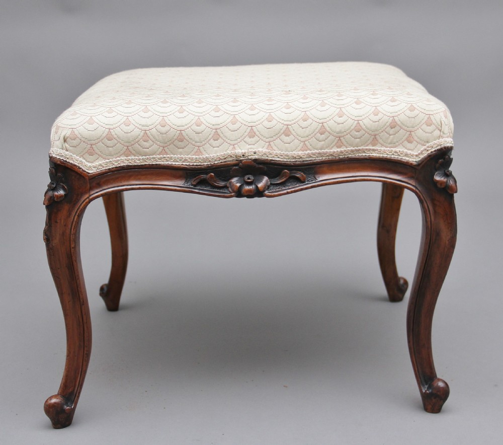 19th Century walnut stool View II