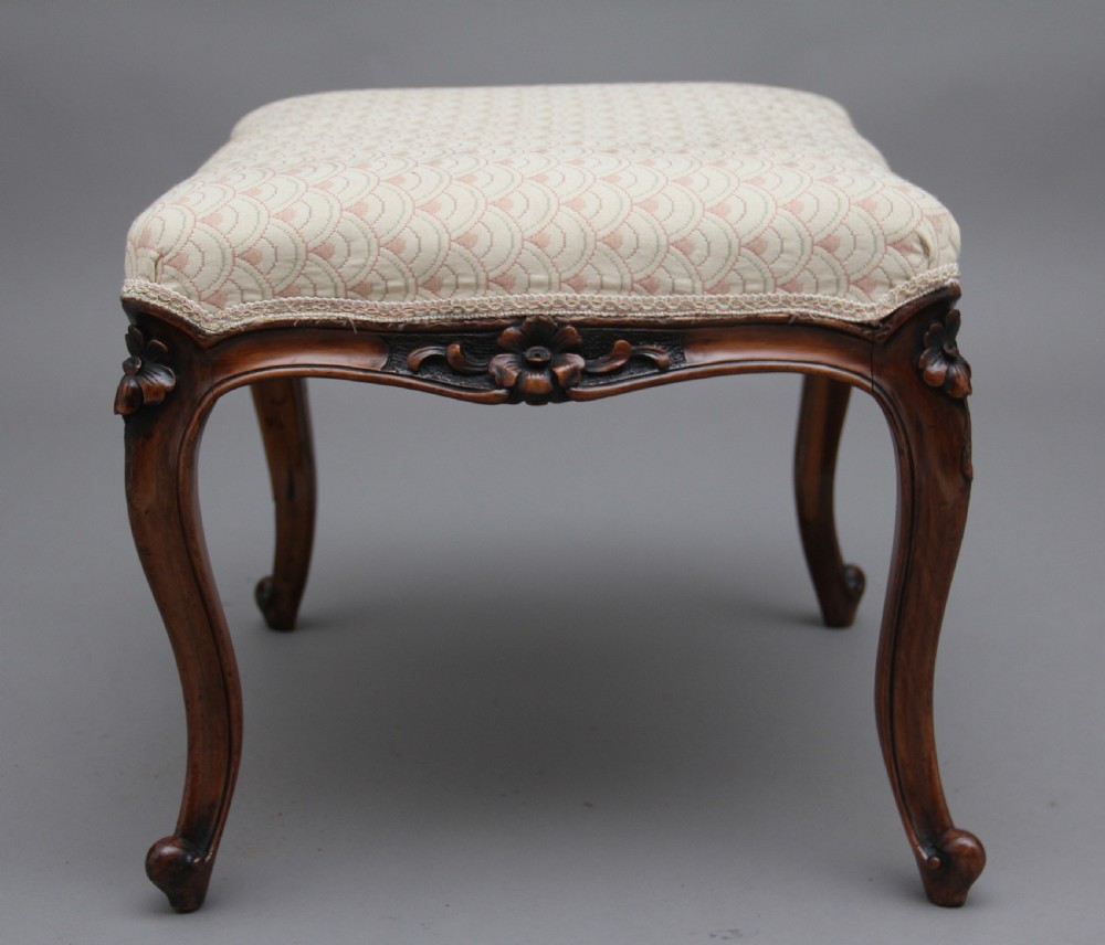19th Century walnut stool View III